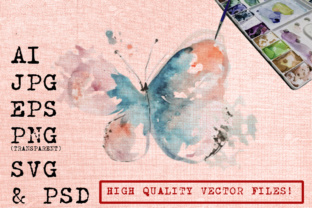 Abstract Butterfly Watercolor Illustrations