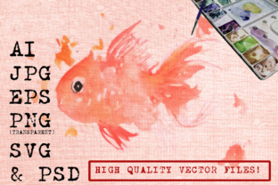 Abstract Fish Watercolor Illustrations