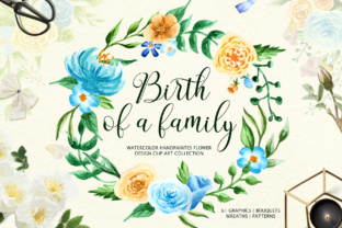 Birth of Watercolor Flower Set and Illustrations