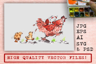 Chicken and Hamster Watercolor