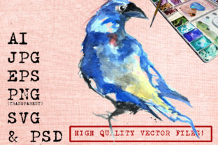 Crow Watercolor Illustrations