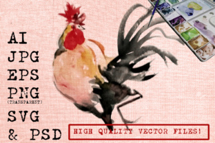 Javanese Rooster Watercolor