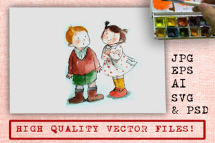 Little Love Watercolor Cartoon & Illustrations