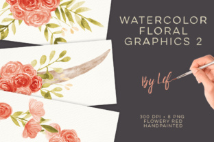 Lovely Red and Pink Watercolor Florals Illustrations