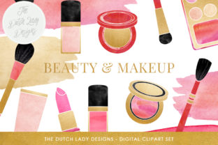 Makeup Beauty Clipart Set - Watercolor Smears - Illustrations