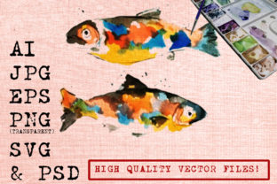 Salmon Watercolor Illustrations