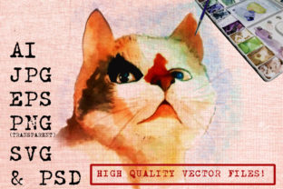 Shocking Cat Watercolor Illustrations