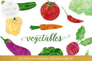 Vegetable Clipart Set - Watercolor Veggie Images - Illustrations