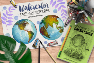 Watercolor Earth and Vector Illustrations