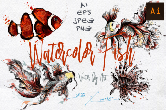 Watercolor Fish Illustrations