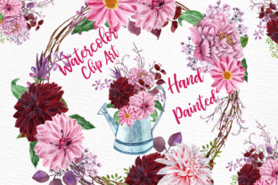 Watercolor Flowers Clipart Illustrations