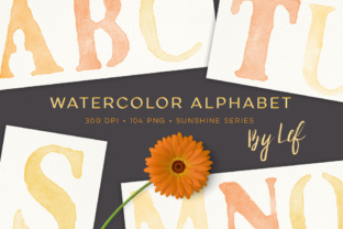 Watercolor Letters Alphabet Graphics and Illustrations