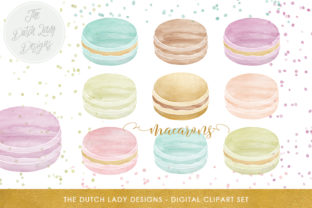 Watercolor Macaron Clipart Set