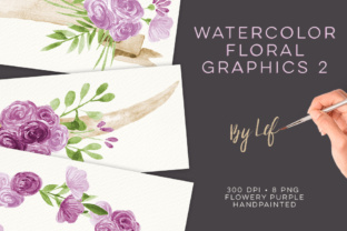 Watercolor Purple Wreaths Clipart and Illustrations