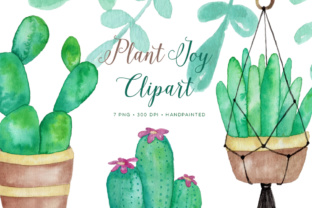 Watercolor Succulents and Cactus Clipart Graphics